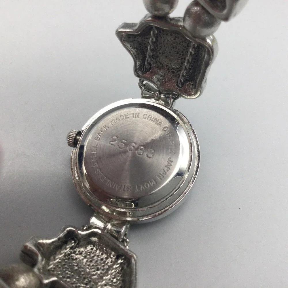 Rumours Womens Watch 24mm Silver Tone Christmas Charm Bracelet New Battery 6